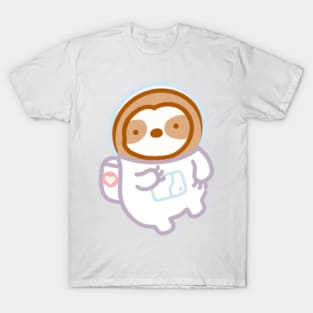 Cute Astronaut Sloth in Space T-Shirt